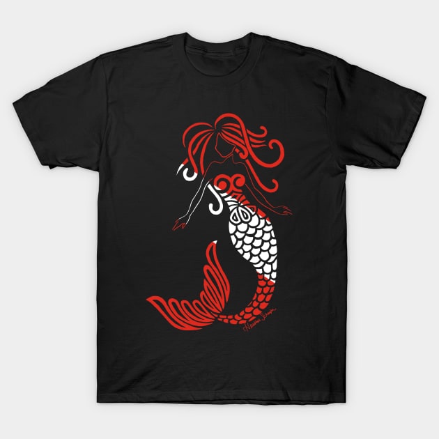 Tribal Scuba Flag Mermaid T-Shirt by artsytoocreations